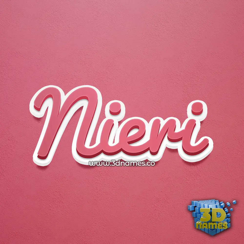 nieri in Red Scribble style - 3D name wallpaper