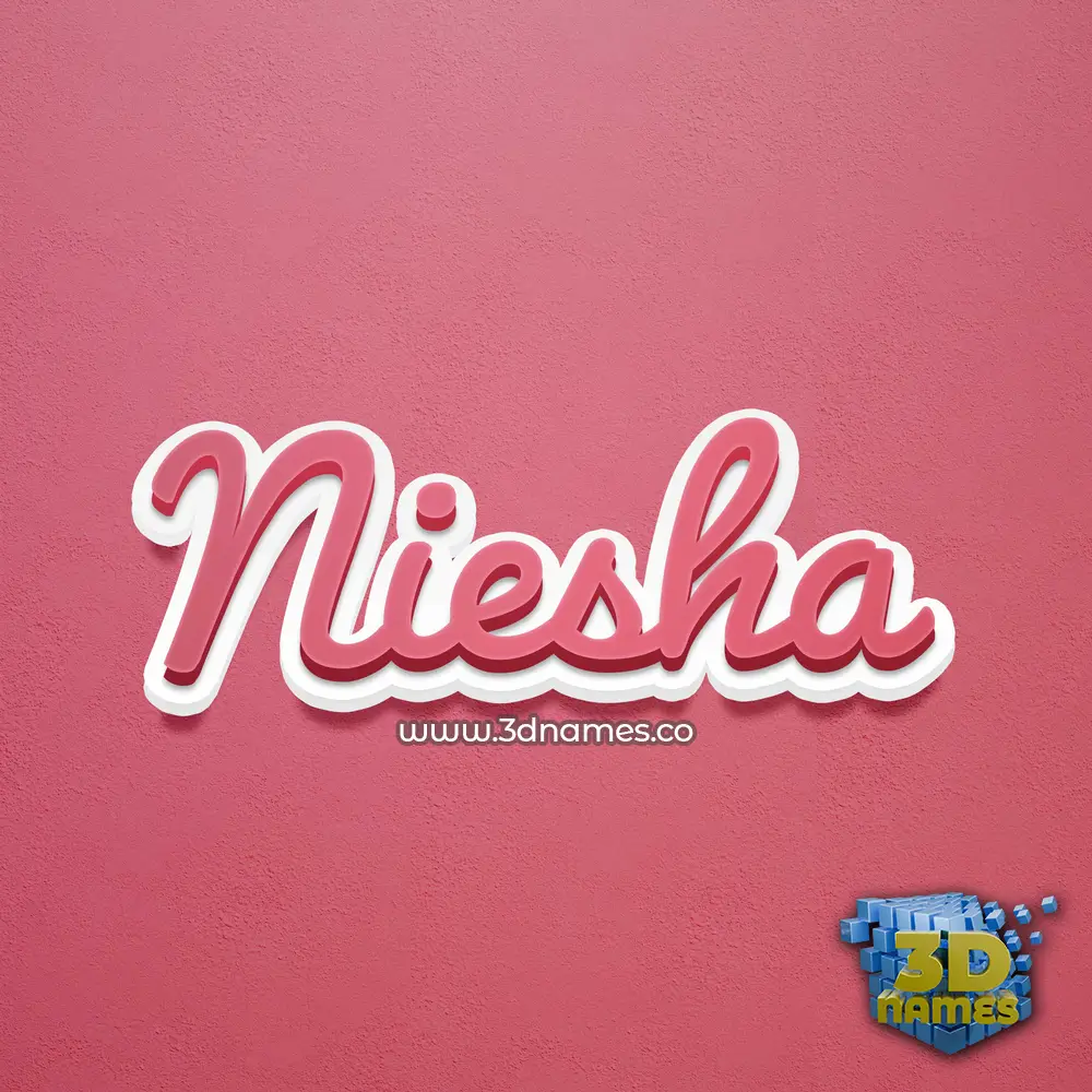 niesha in Red Scribble style - 3D name wallpaper