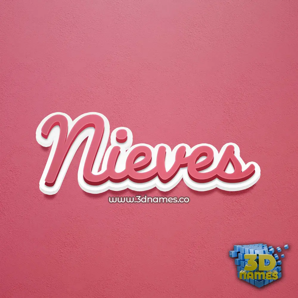 nieves in Red Scribble style - 3D name wallpaper