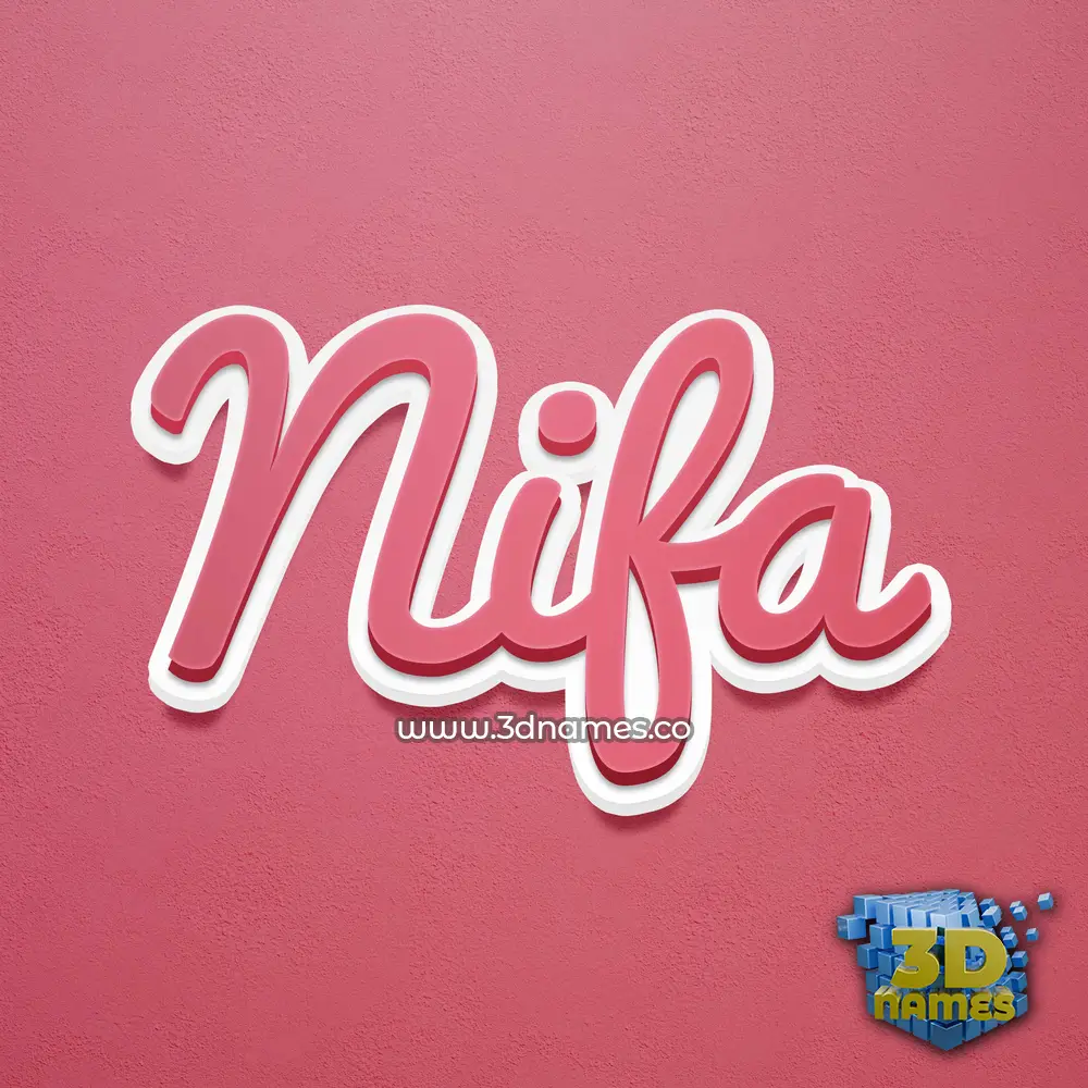 nifa in Red Scribble style - 3D name wallpaper