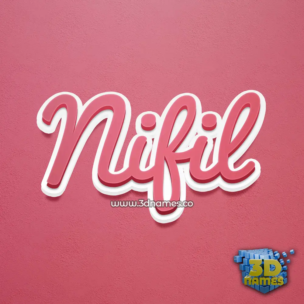 nifil in Red Scribble style - 3D name wallpaper