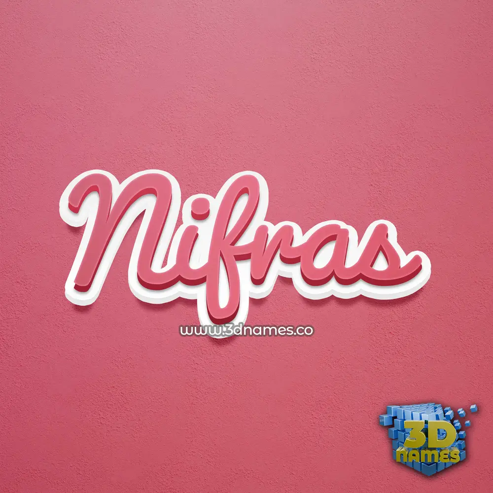 nifras in Red Scribble style - 3D name wallpaper