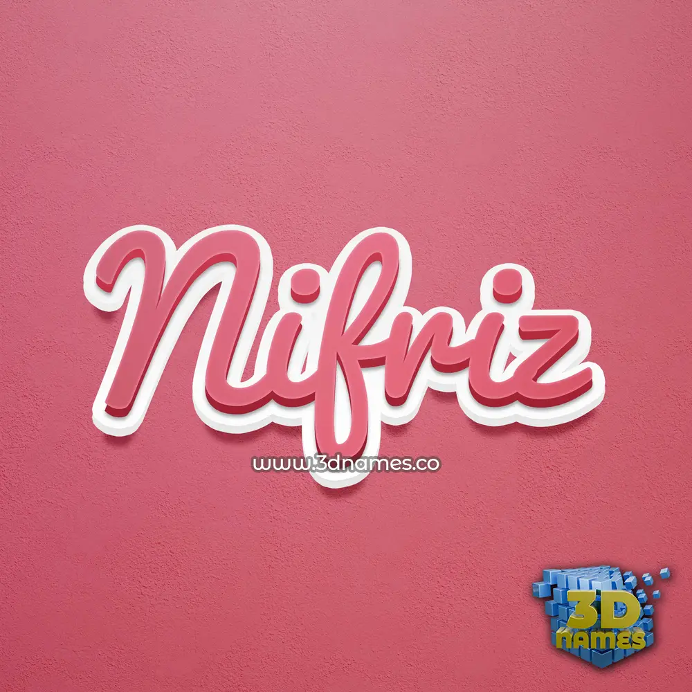 nifriz in Red Scribble style - 3D name wallpaper