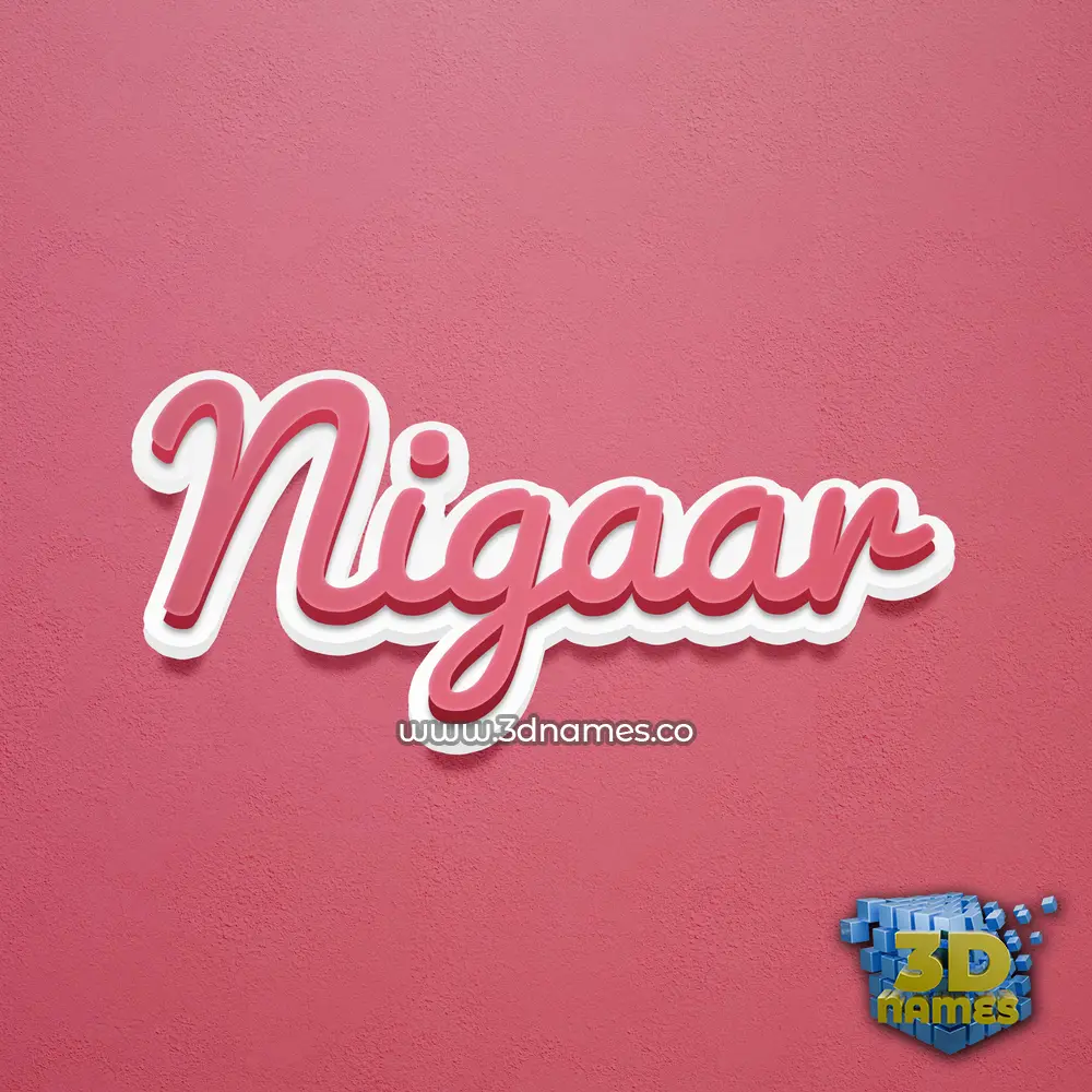nigaar in Red Scribble style - 3D name wallpaper