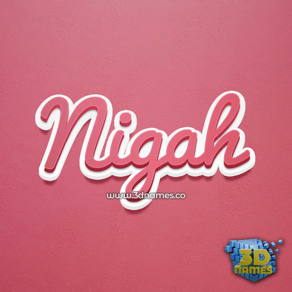 nigah in Red Scribble style - 3D name wallpaper