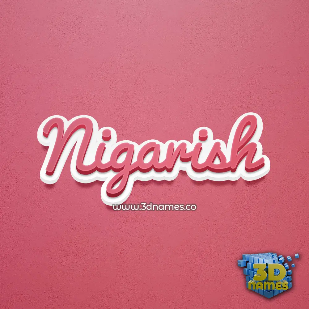 nigarish in Red Scribble style - 3D name wallpaper