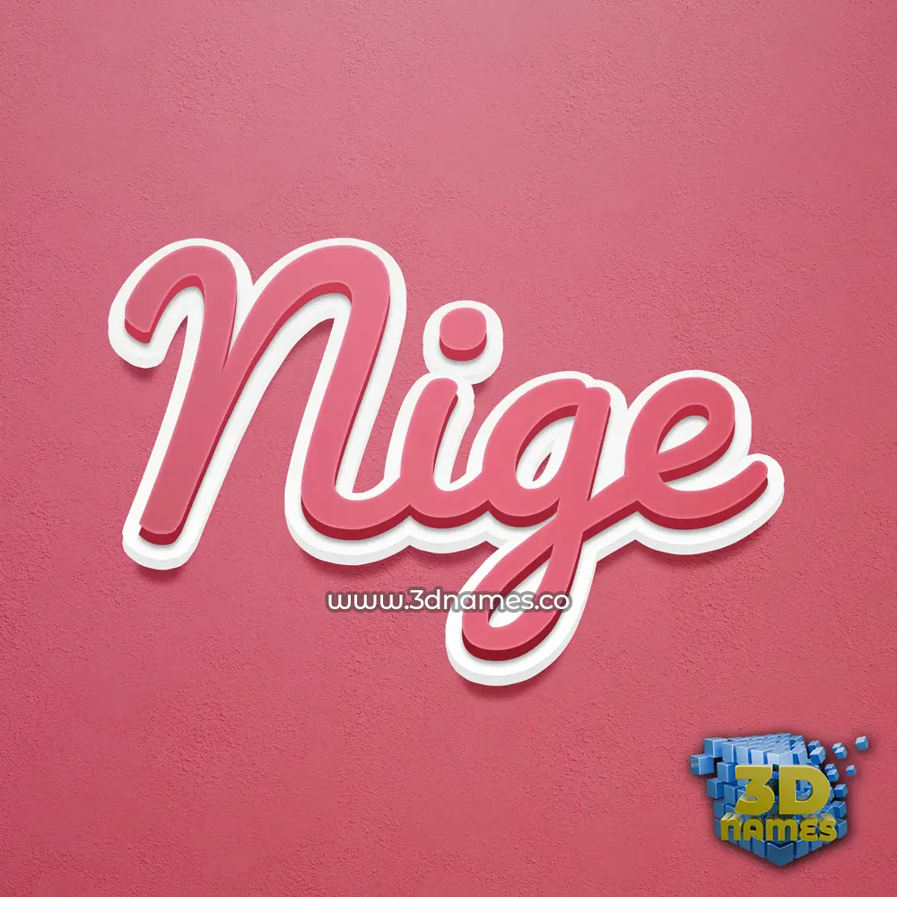 nige in Red Scribble style - 3D name wallpaper