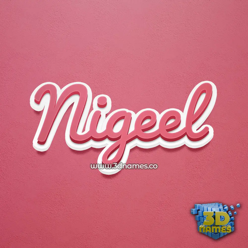 nigeel in Red Scribble style - 3D name wallpaper