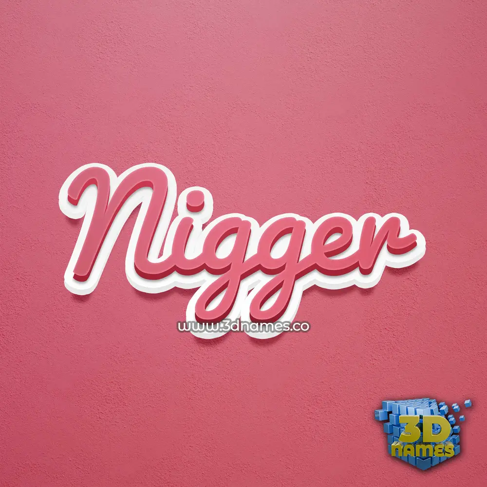 nigger in Red Scribble style - 3D name wallpaper