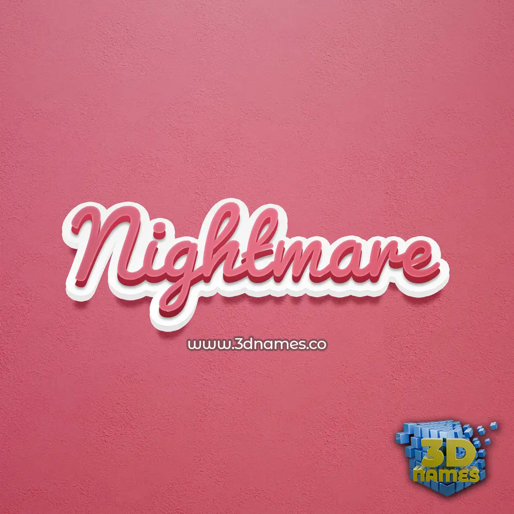 nightmare in Red Scribble style - 3D name wallpaper