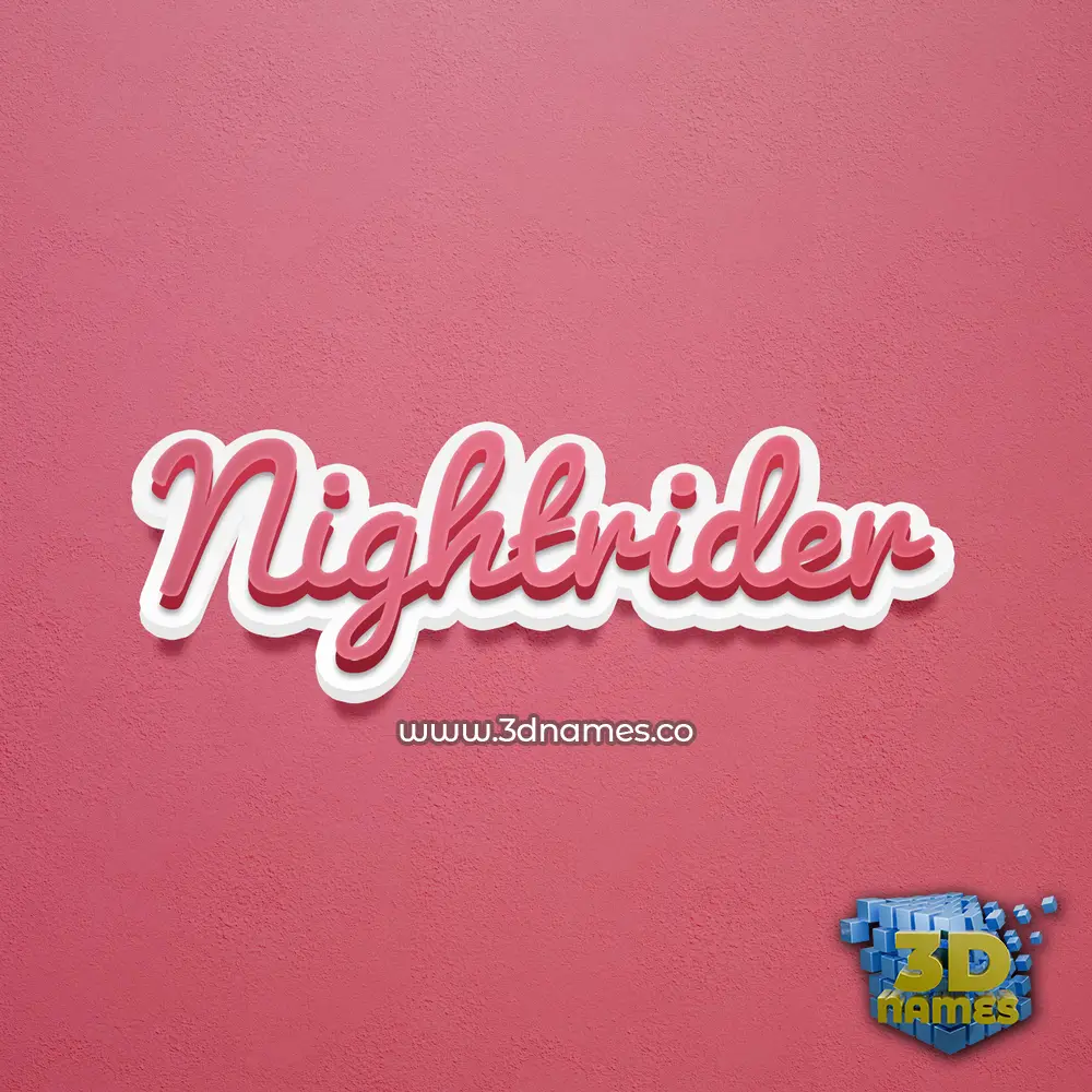 nightrider in Red Scribble style - 3D name wallpaper
