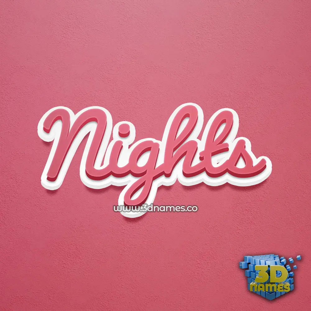 nights in Red Scribble style - 3D name wallpaper