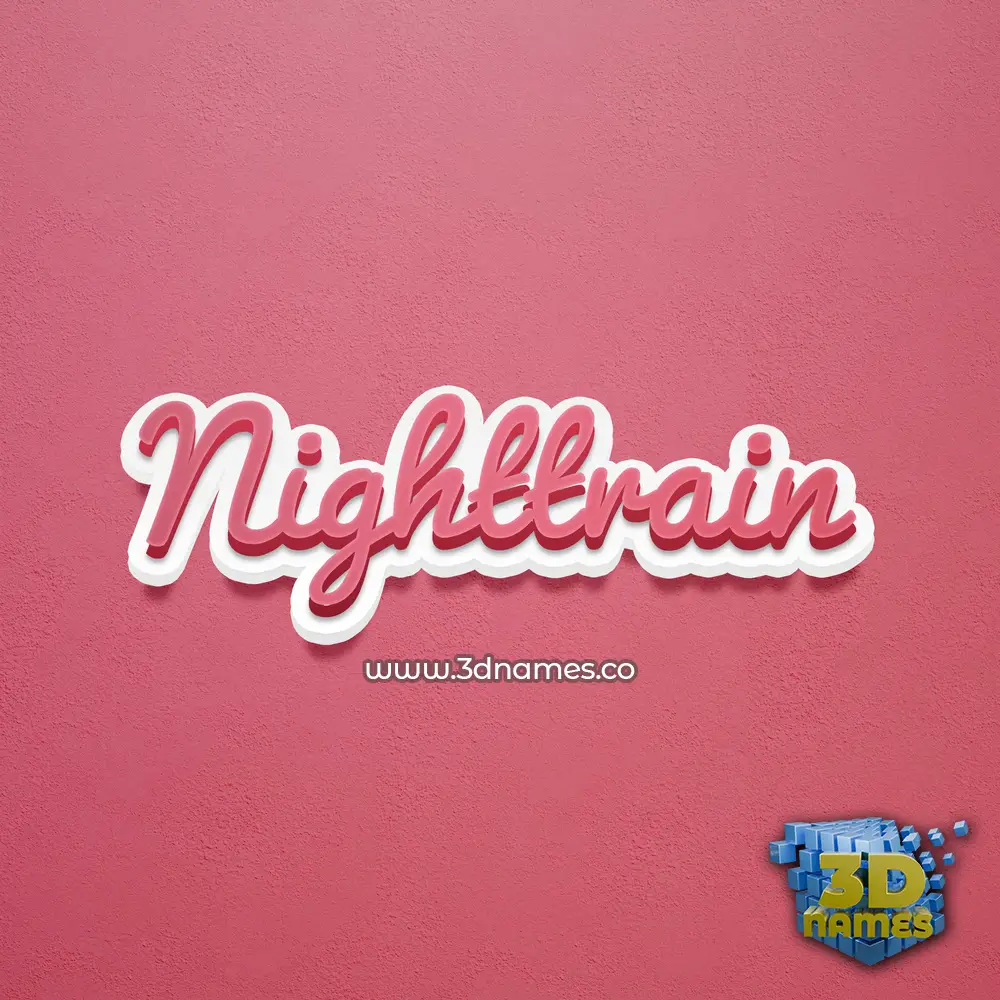 nighttrain in Red Scribble style - 3D name wallpaper