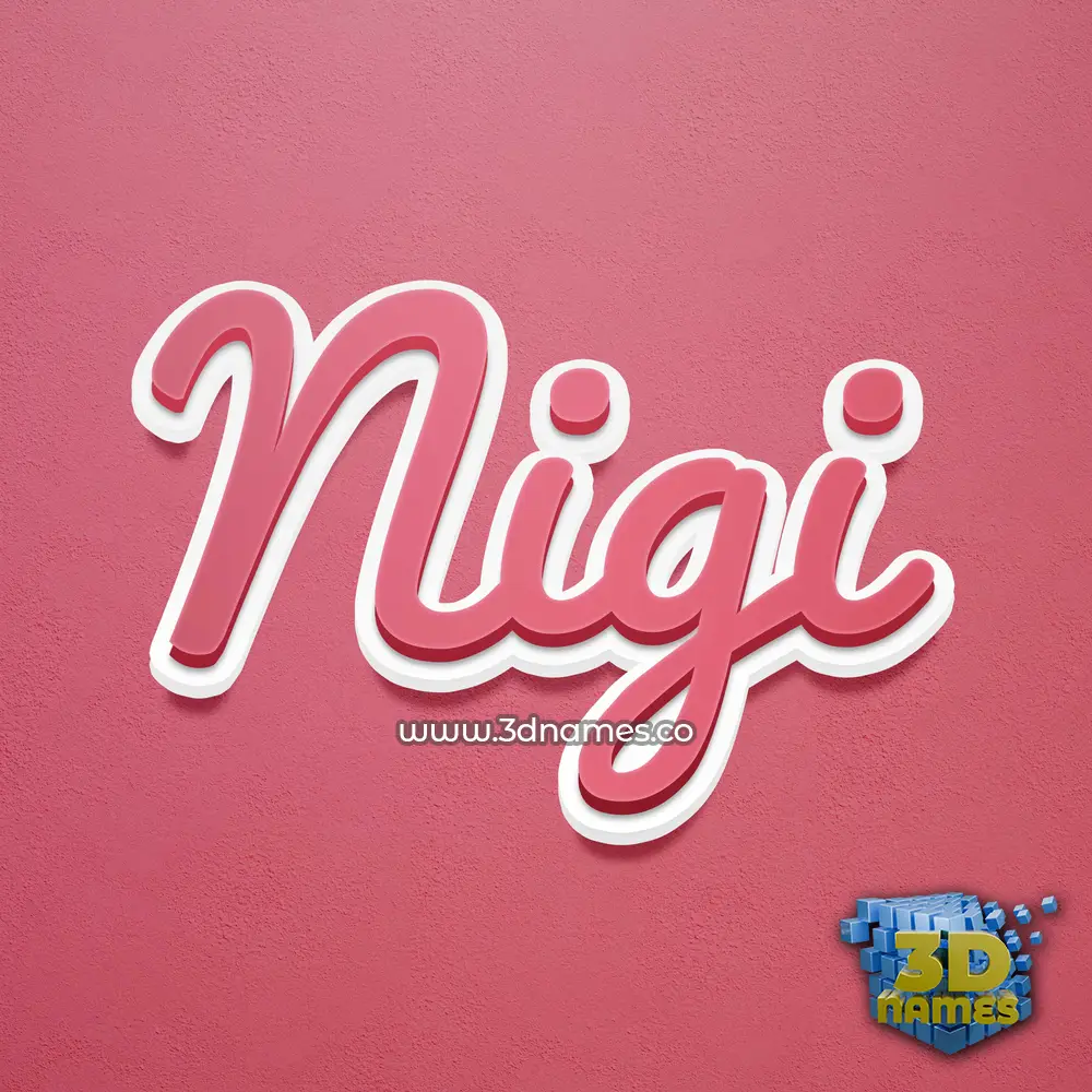 nigi in Red Scribble style - 3D name wallpaper