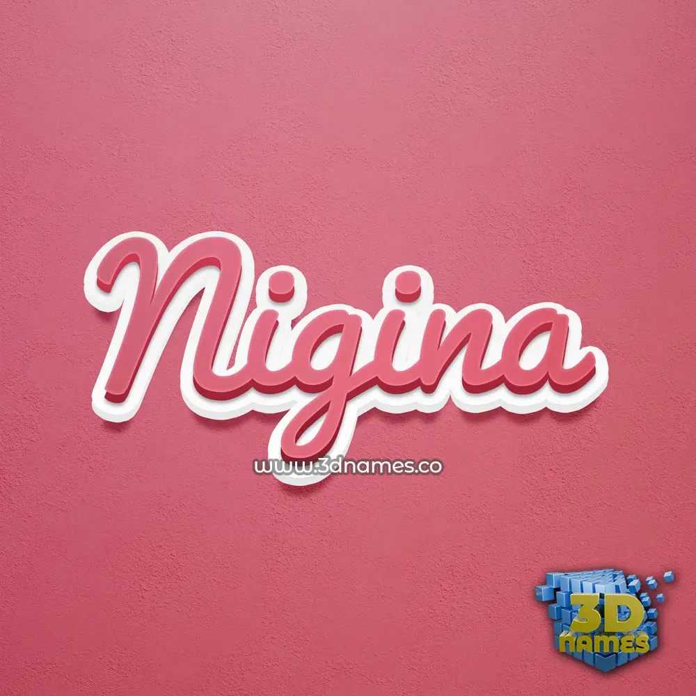 nigina in Red Scribble style - 3D name wallpaper