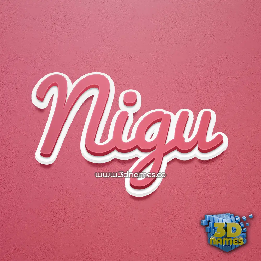 nigu in Red Scribble style - 3D name wallpaper