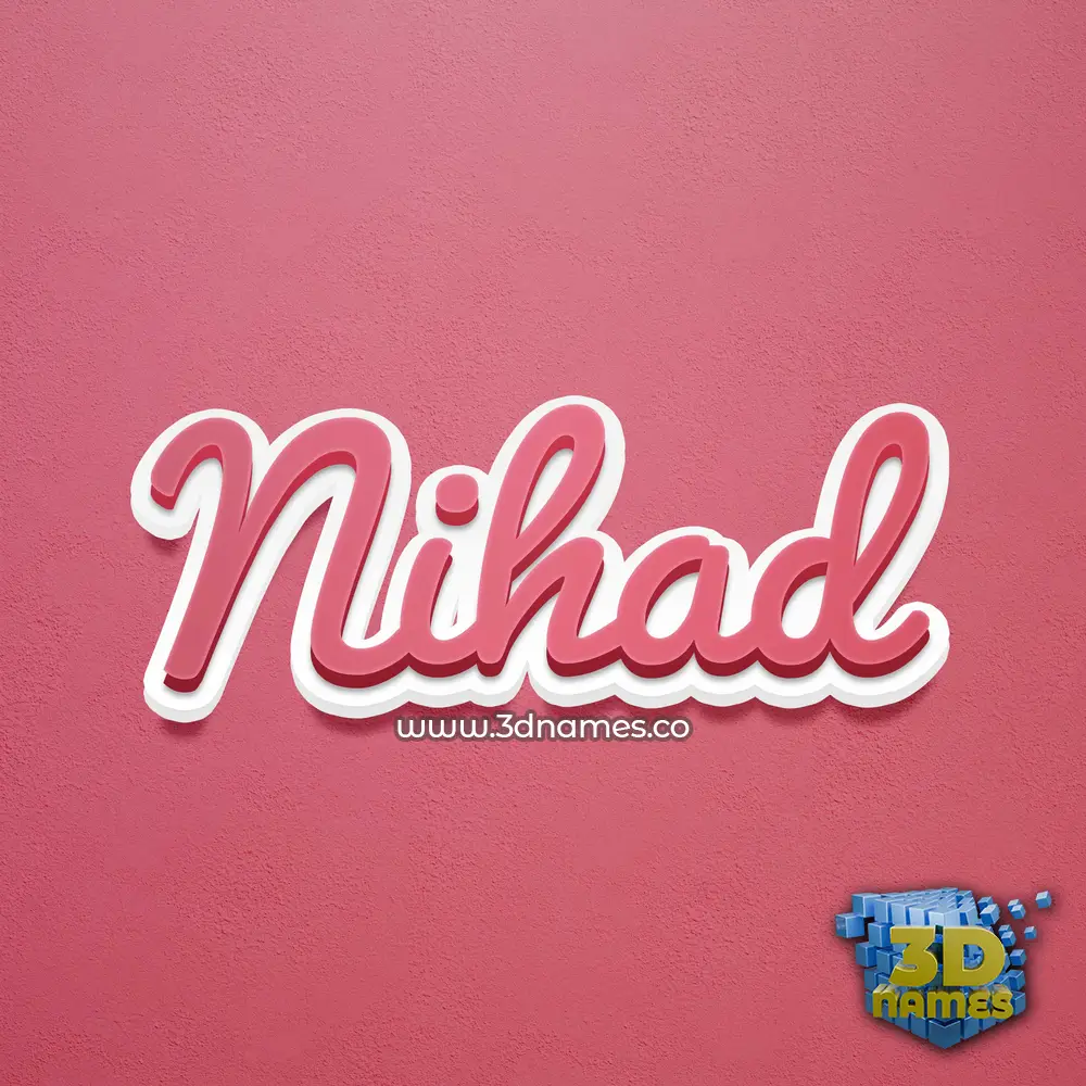 nihad in Red Scribble style - 3D name wallpaper