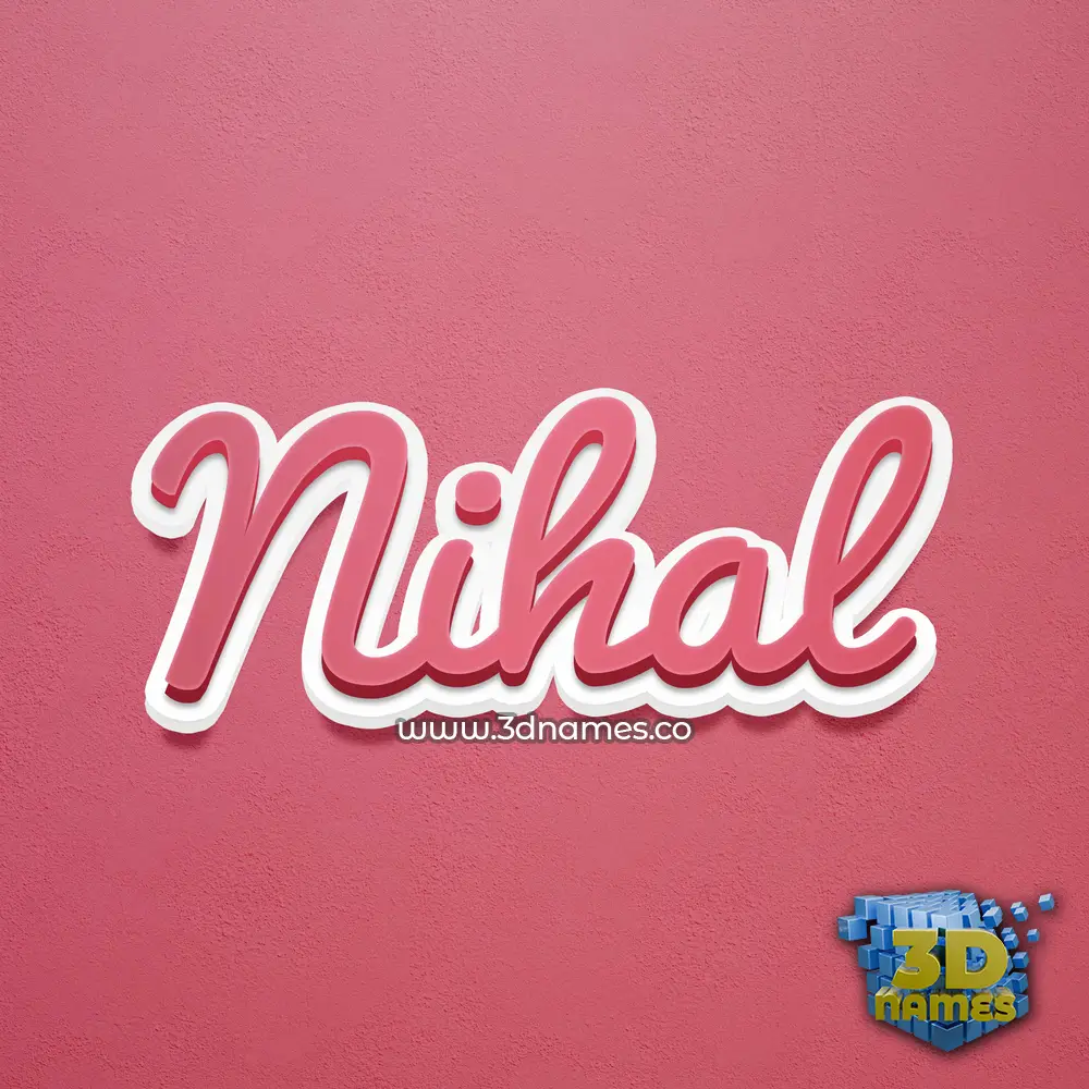 nihal in Red Scribble style - 3D name wallpaper