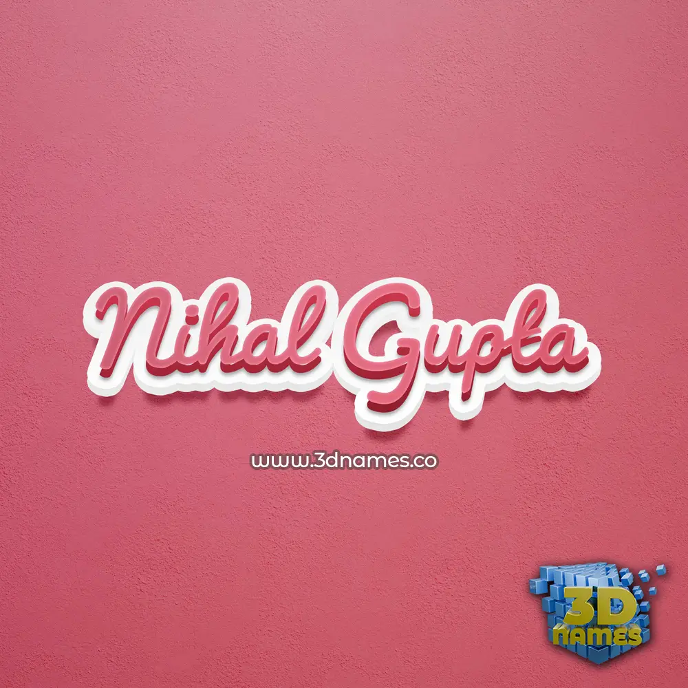nihal gupta in Red Scribble style - 3D name wallpaper
