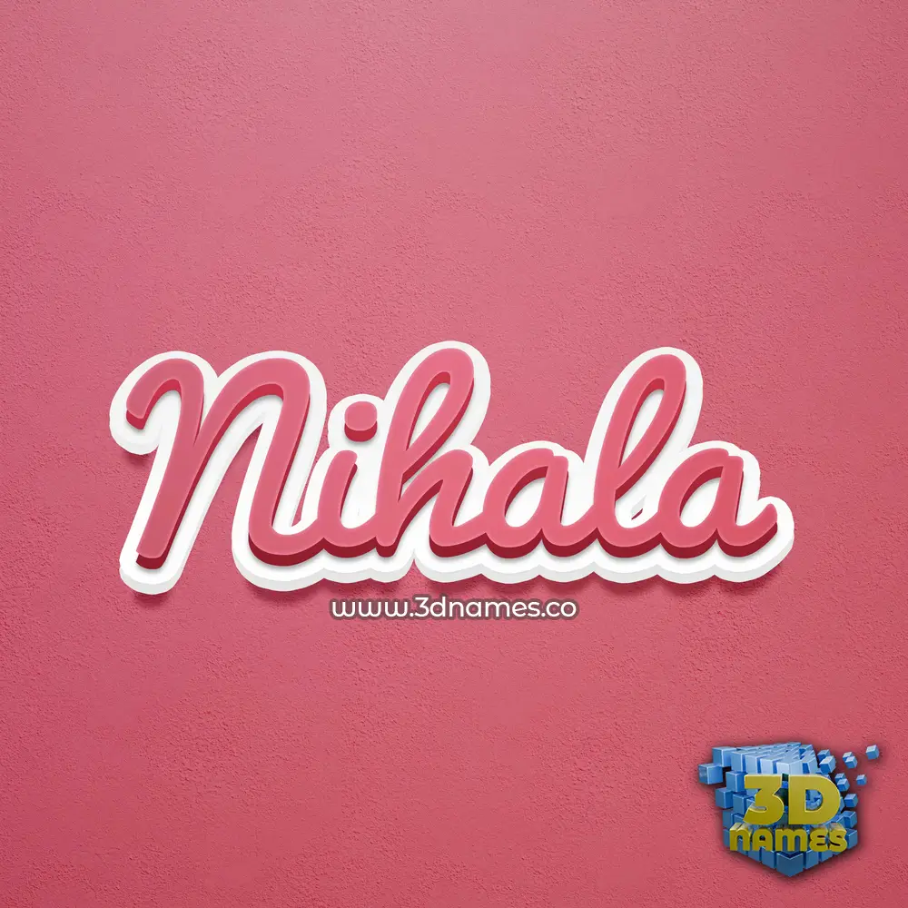 nihala in Red Scribble style - 3D name wallpaper