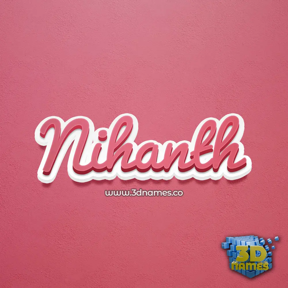nihanth in Red Scribble style - 3D name wallpaper