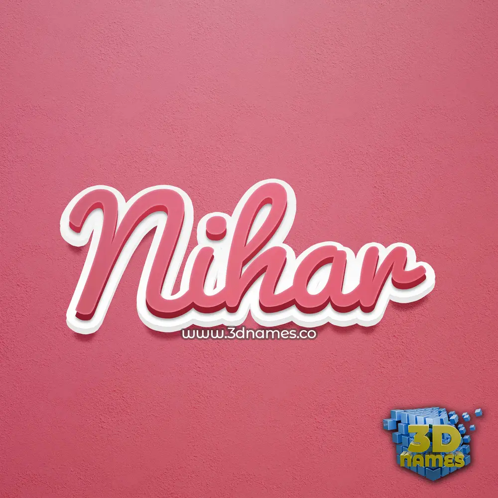nihar in Red Scribble style - 3D name wallpaper
