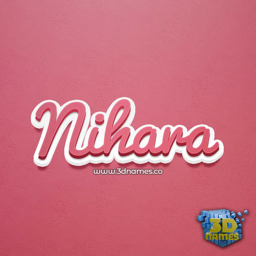 nihara in Red Scribble style - 3D name wallpaper