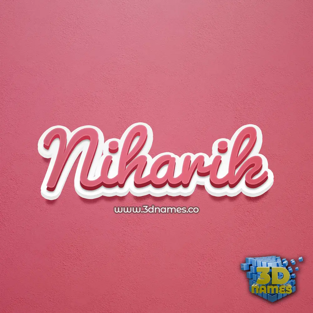 niharik in Red Scribble style - 3D name wallpaper
