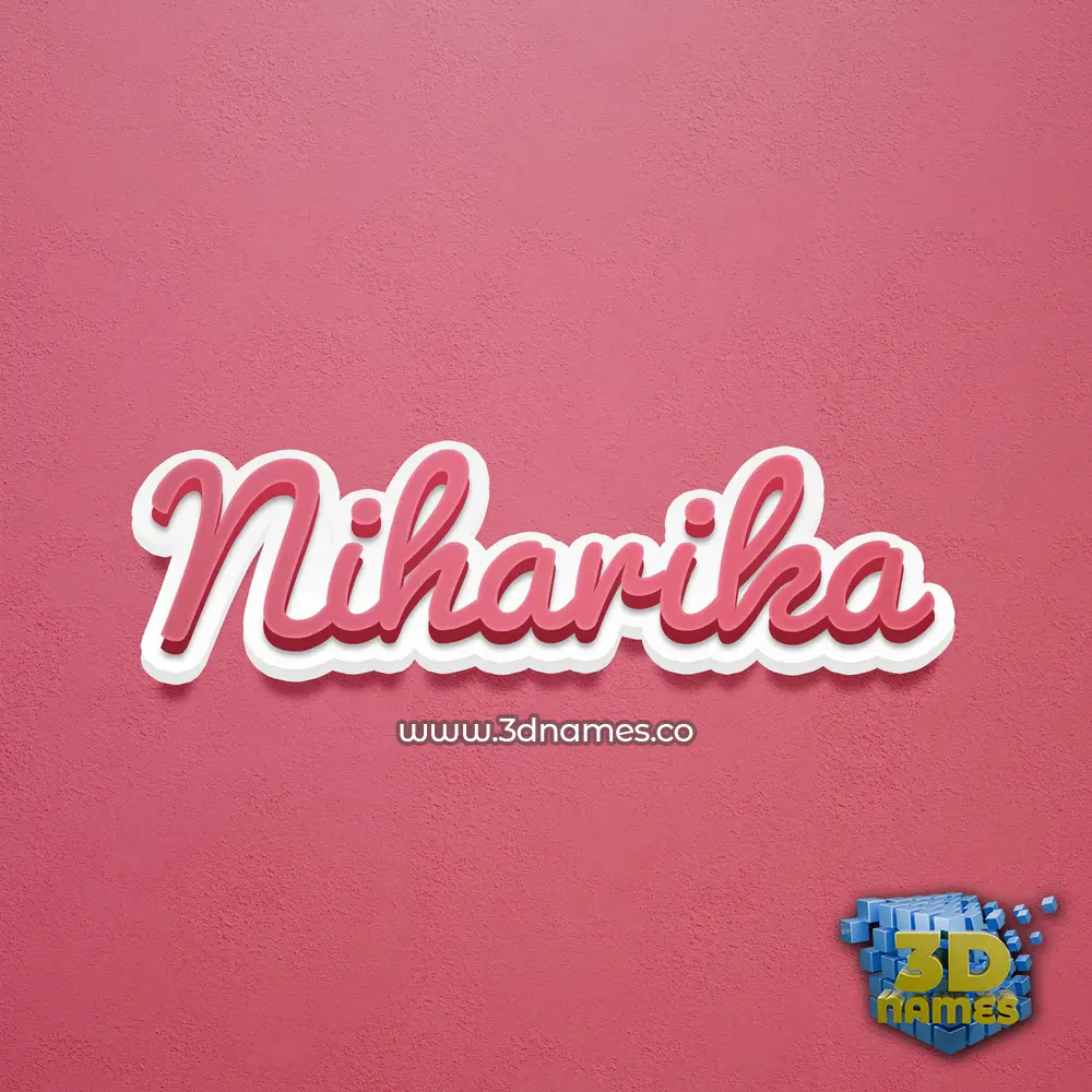 niharika in Red Scribble style - 3D name wallpaper