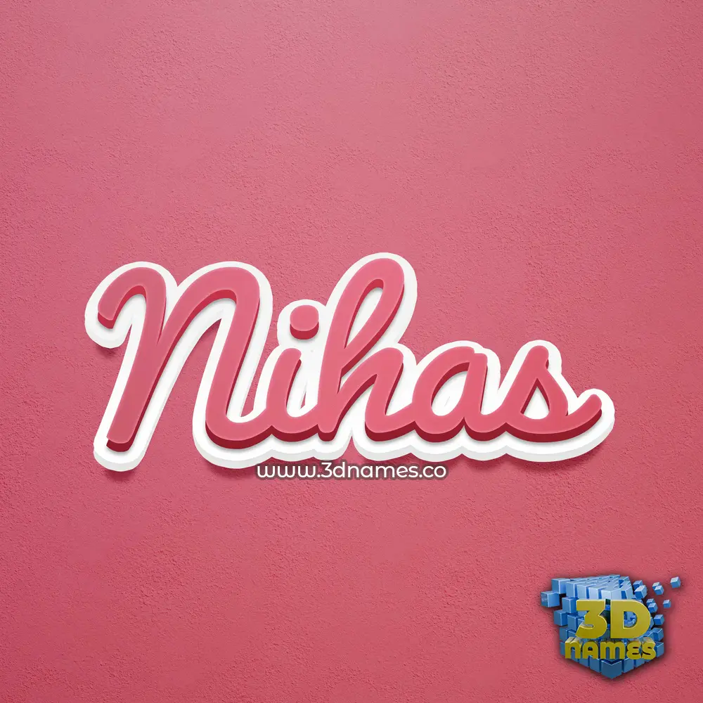 nihas in Red Scribble style - 3D name wallpaper