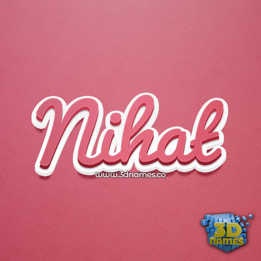nihat in Red Scribble style - 3D name wallpaper
