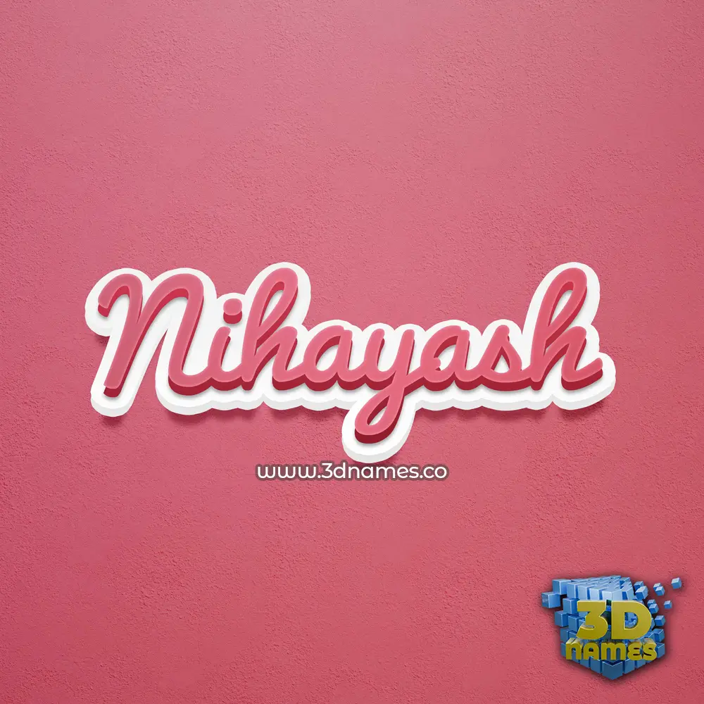 nihayash in Red Scribble style - 3D name wallpaper