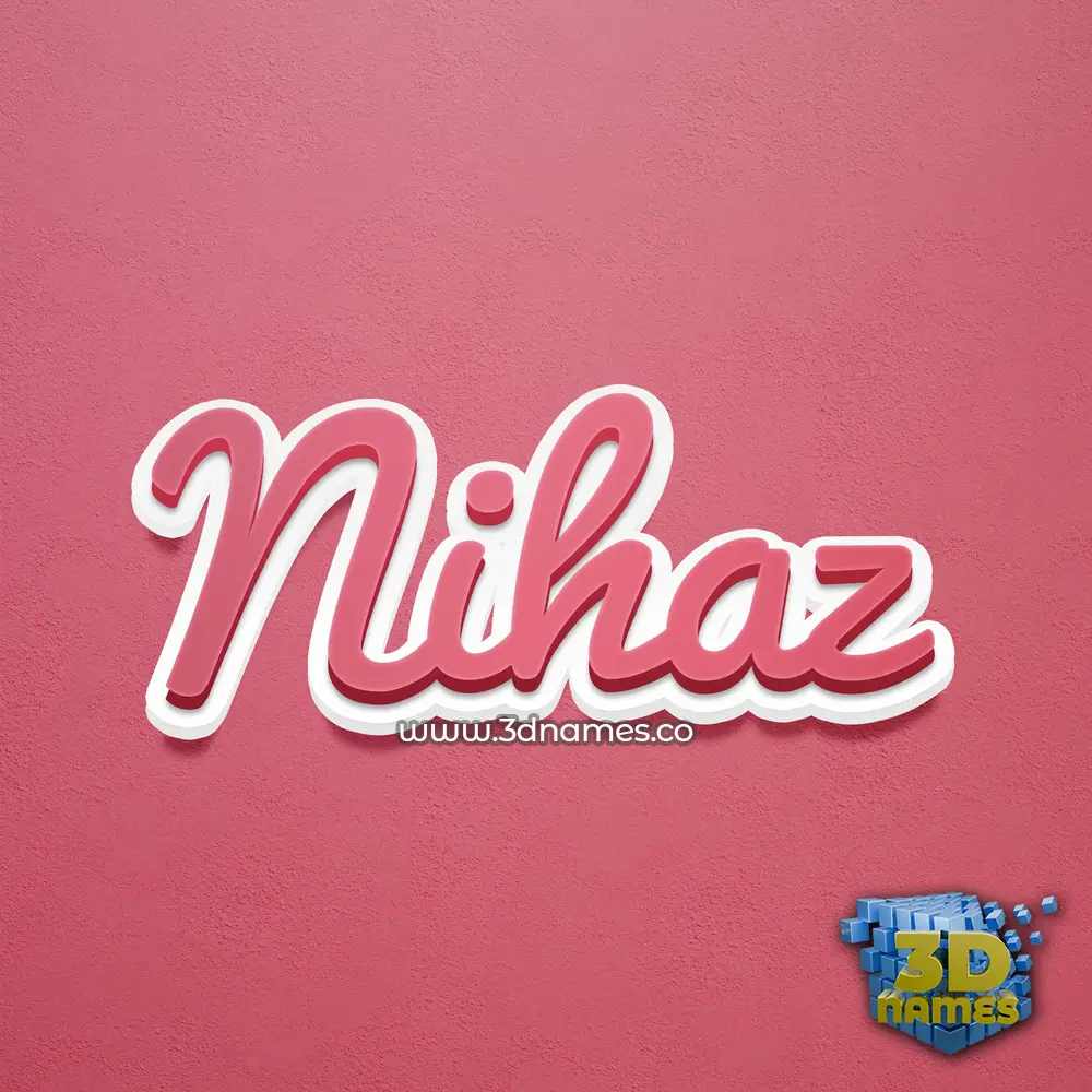 nihaz in Red Scribble style - 3D name wallpaper