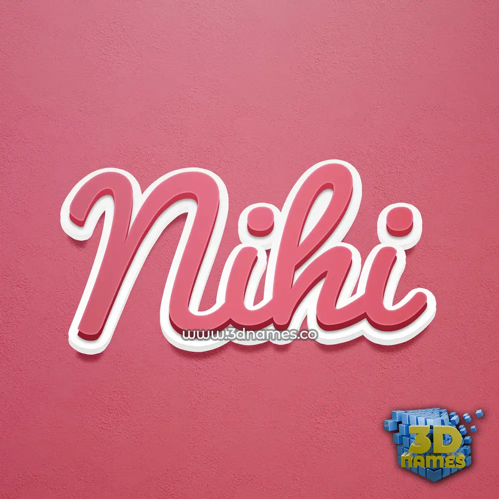 nihi in Red Scribble style - 3D name wallpaper