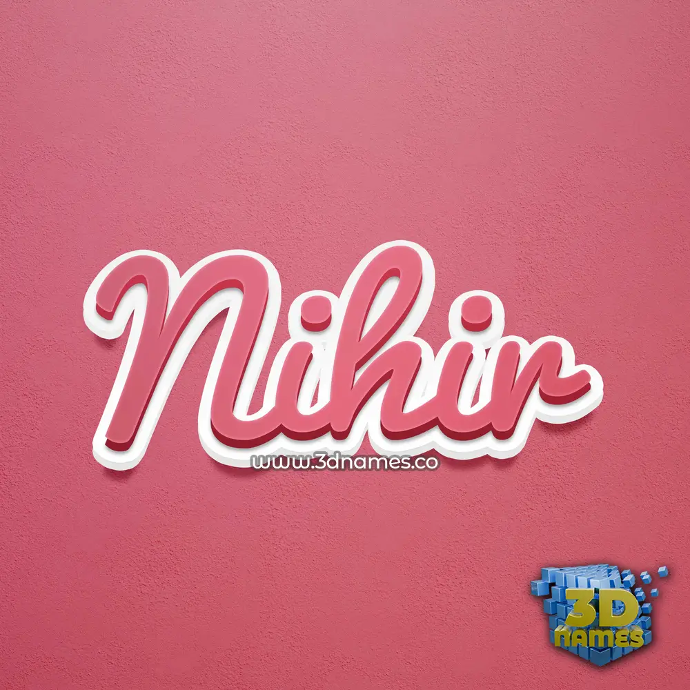 nihir in Red Scribble style - 3D name wallpaper