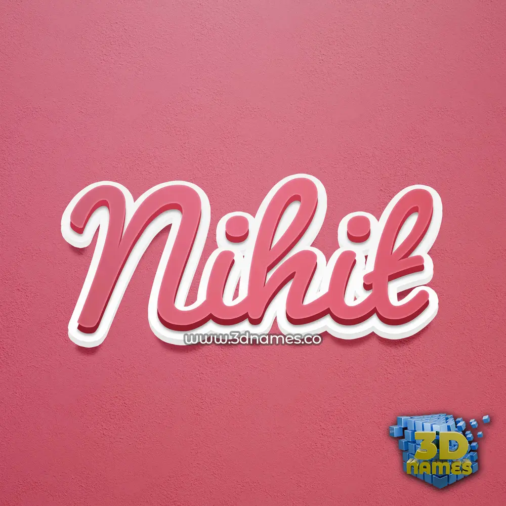 nihit in Red Scribble style - 3D name wallpaper