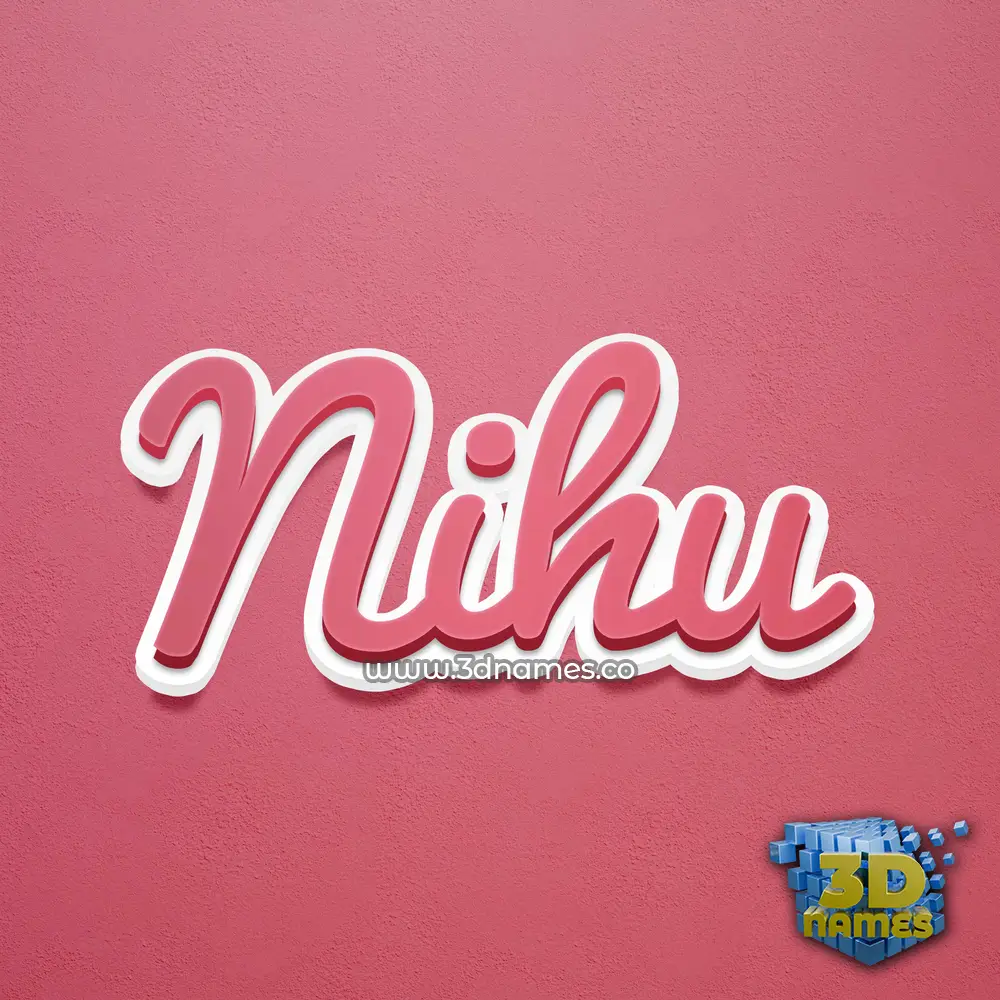 nihu in Red Scribble style - 3D name wallpaper