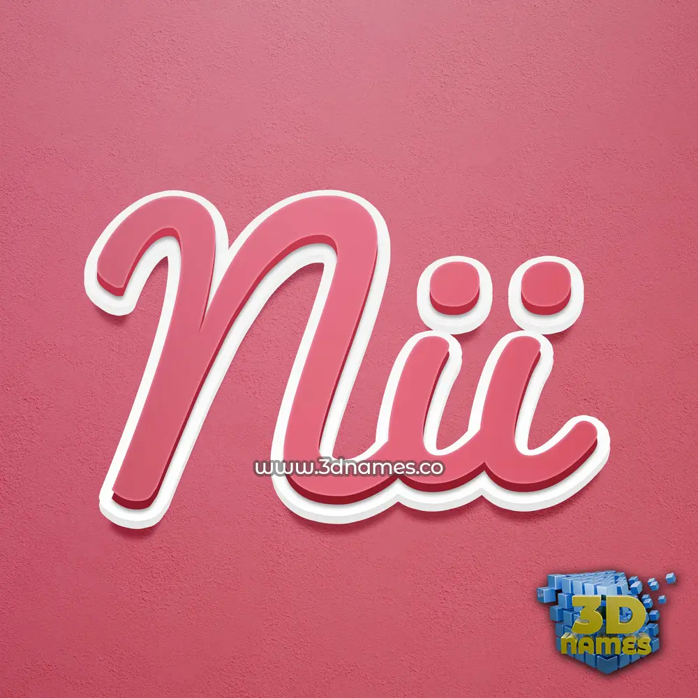 nii in Red Scribble style - 3D name wallpaper