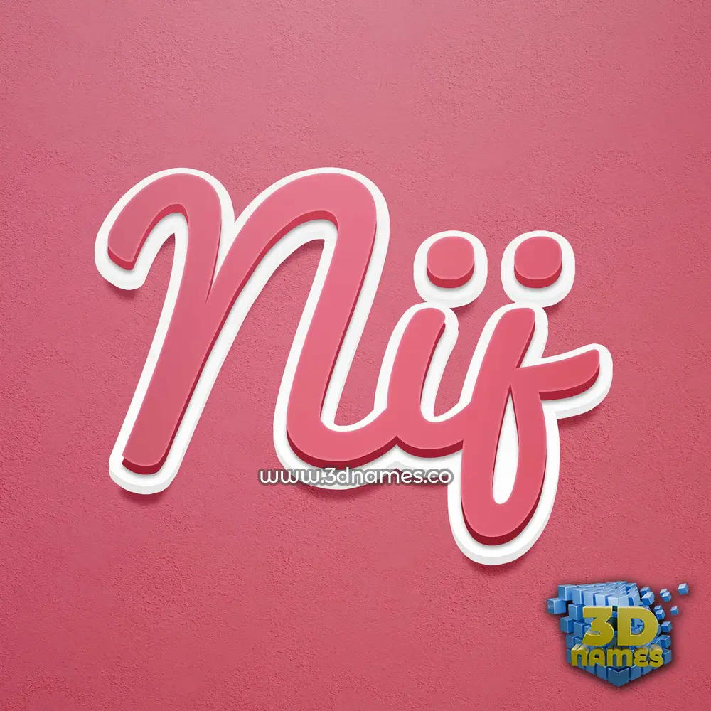 nij in Red Scribble style - 3D name wallpaper