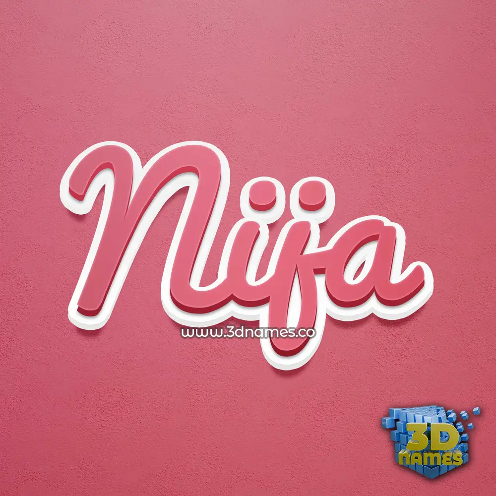 nija in Red Scribble style - 3D name wallpaper