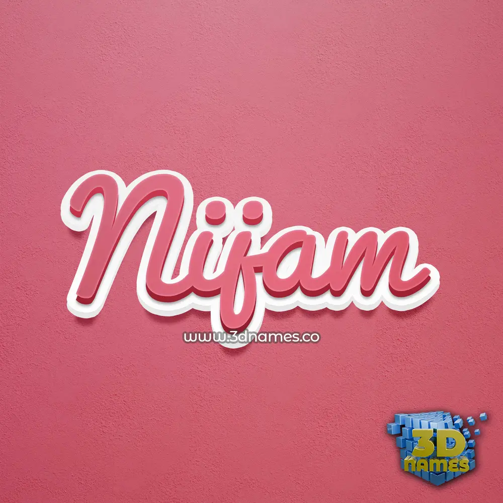 nijam in Red Scribble style - 3D name wallpaper