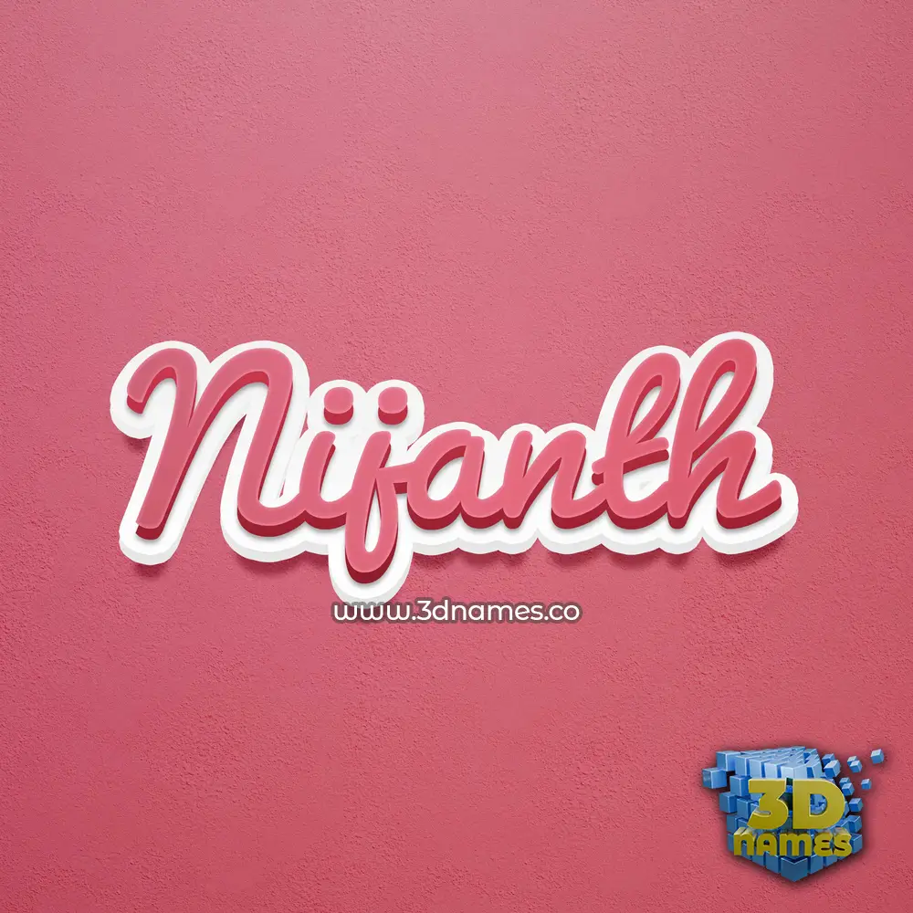 nijanth in Red Scribble style - 3D name wallpaper