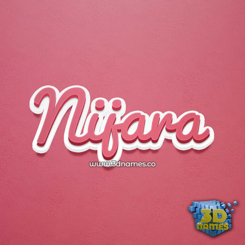 nijara in Red Scribble style - 3D name wallpaper