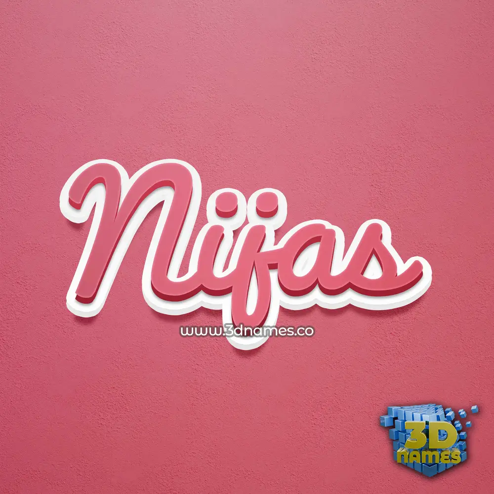 nijas in Red Scribble style - 3D name wallpaper