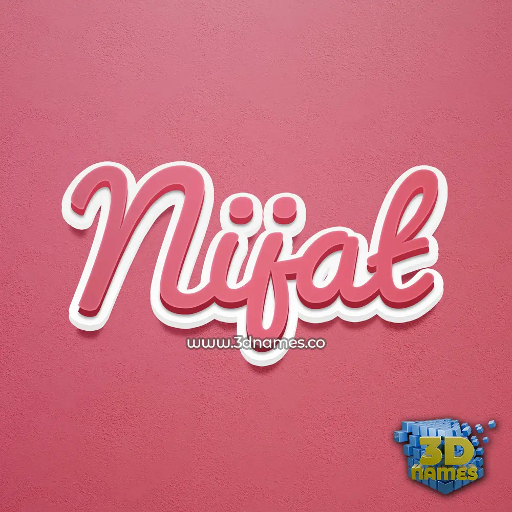 nijat in Red Scribble style - 3D name wallpaper