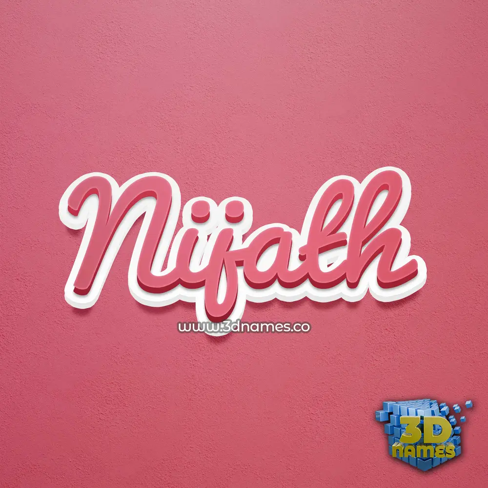 nijath in Red Scribble style - 3D name wallpaper