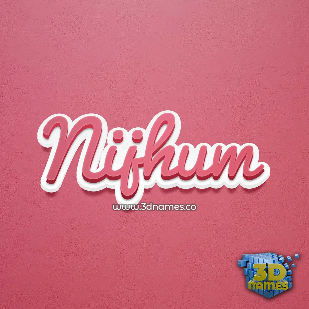 nijhum in Red Scribble style - 3D name wallpaper