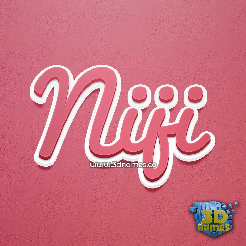 niji in Red Scribble style - 3D name wallpaper