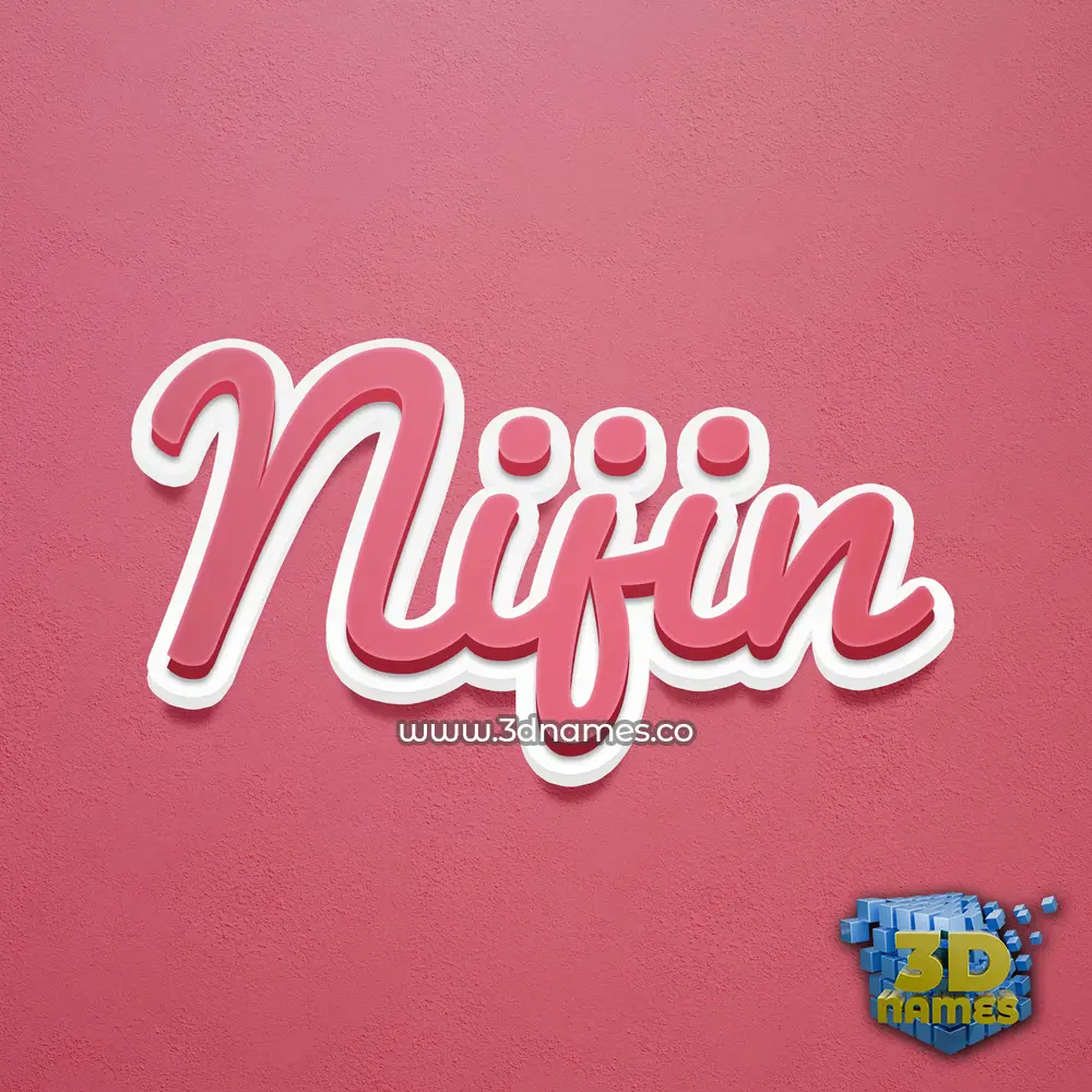 nijin in Red Scribble style - 3D name wallpaper