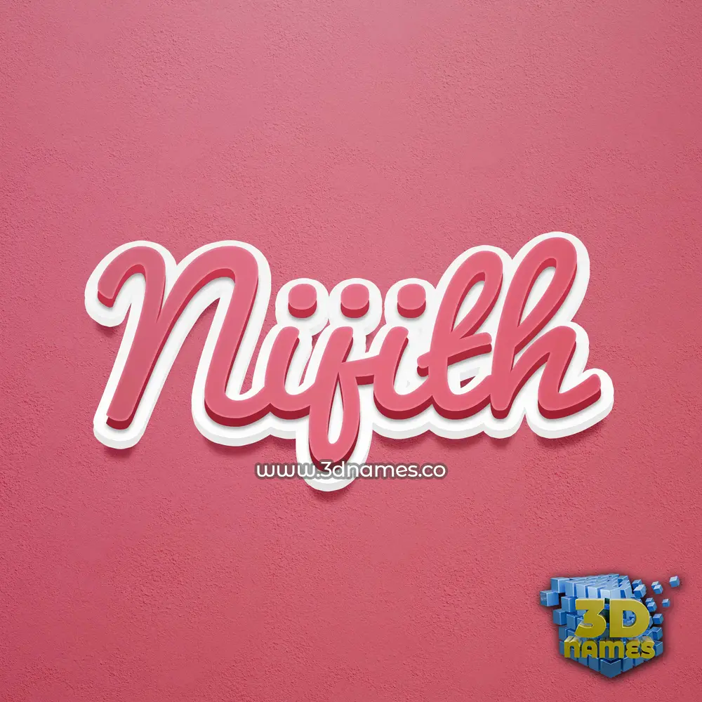 nijith in Red Scribble style - 3D name wallpaper